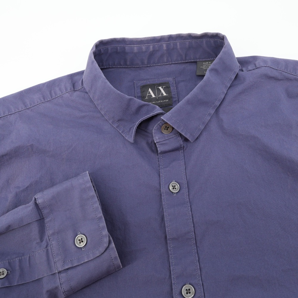 Armani Exchange Mens L/G Super Slim‎ Shirt Button Down Collared Casual Top FLAWS